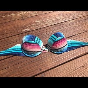 Rainbow bandeau bikini top